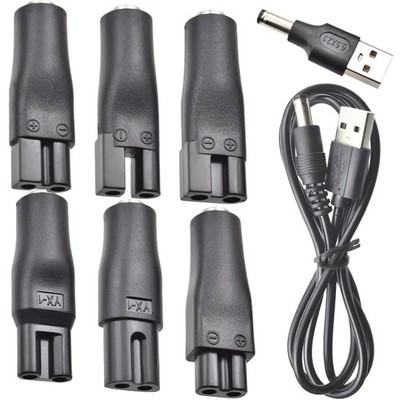 8 PCS Power Cord 5V USB Adapter for Hair Clippers,Beard trimmers Shavers