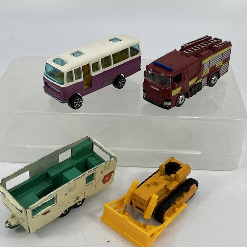 Corgi Junior Cars  Joblot Bundle Lesney Welly Bulldozer Fire Truck Bus Vintage