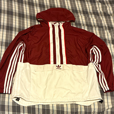 Vintage adidas Originals Men s Colorblock Hooded Full Zip Windbreaker Jacket M