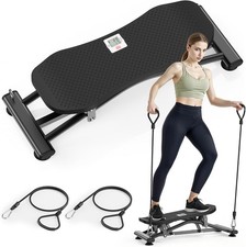 Balance Board W/ Resistance Bands Versatile Rocking Stepper Wobble Board