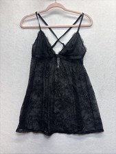 Women  s Auden Black Lace Lingerie Nighty Dress Size L Retail 30 NEW 