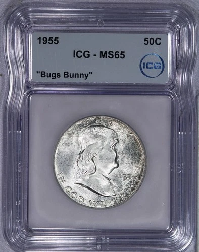 1955 Franklin Half Dollar 50C ICG MS65 "Bugs Bunny"