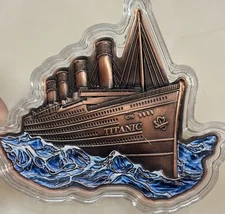 2025 5 oz Copper Antiqued & Colored Titanic with 3D Effect