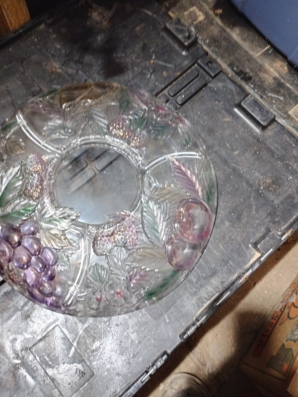 Vintage Mikasa Garden Crystal Platter