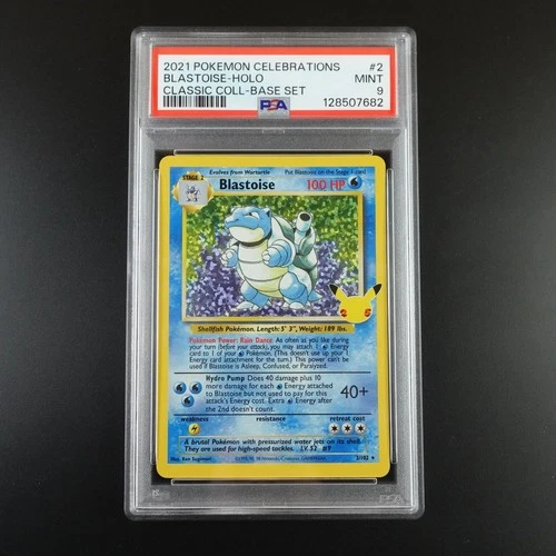 PSA 9 Blastoise 2/102 Pokemon Celebrations Classic Collection Holo Graded Card