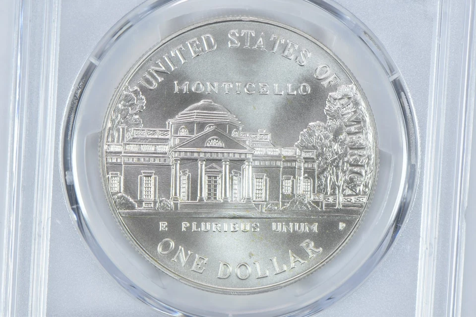 1993-P Jefferson Commemorative Silver Dollar MS70 PCGS Blue Label - Image 4 of 4