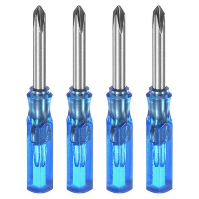 4Stk PH1 Mini Phillips Schraubendreher 3mm Magnetischer Kreuzkopf,Blau
