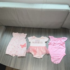 Carter's Garanimals baby starters Baby Girl Pink Cotton 3pc Lot 0-3M