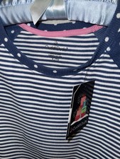 NEW Cuddl Duds Brushed Mini Waffle Thermal Jogger Pajama Set Blue Stripe Dots
