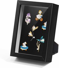 Black Lapel Pin Display Case, 4x6 Shadow Box Frame for Walls and Desktops