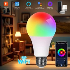 Tuya WiFi Smart Lamp E27 LED Bulb RGB 10W 15W 20W Voice ControlAlexa Google Home