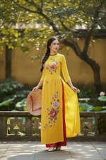 Ao Dai Set - Modern Vietnamese  o D i Dress for Lunar New Year T  t - With Pants
