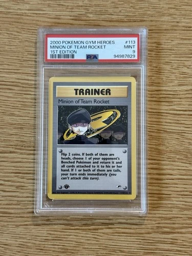 Minion of Team Rocket 113/132 Gym Heroes 1st Edition PSA 9
