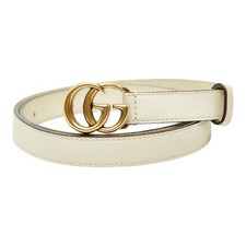 Gucci GG Marmont Belt Size: 75  30 480199 White Ivory Leather