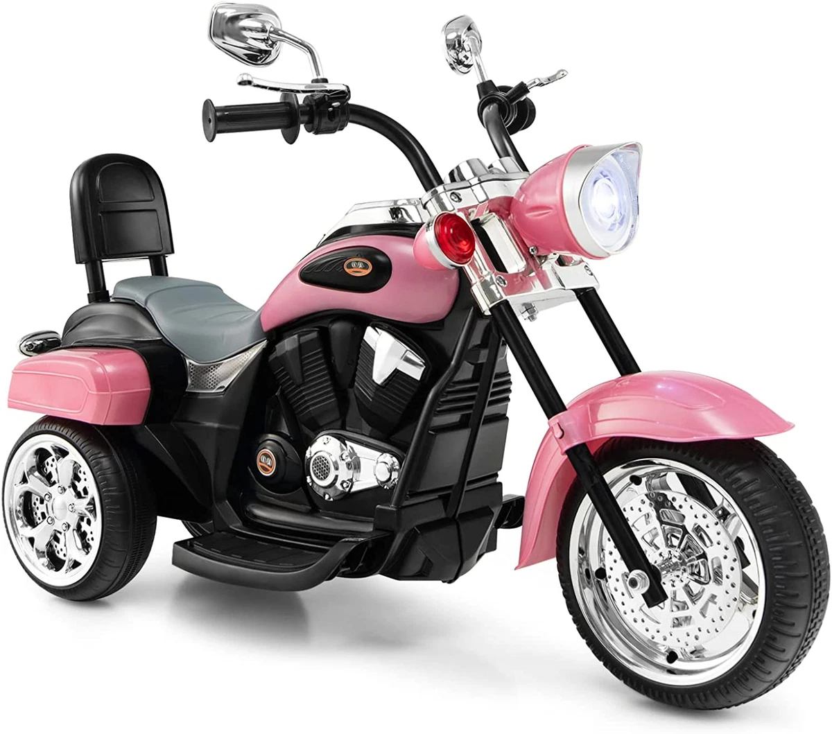 Pink Kids Motorcycle,6V Battery Powered Toddler Chopper Motorbike Ride on  Toy W/