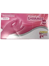 Pink Exam Gloves- size M, Alasta Shimmer, Pink, 100 gloves per box, Nitrile