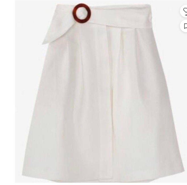 Massimo Dutti WomenS Skirt US EU 36 Off White Darted Cotton