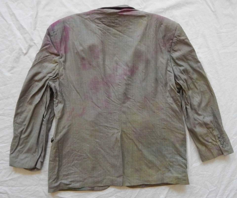 Blazer Traje Abrigo Deportivo Chaqueta Lana Tie Dye Púrpura Gris - Grande Hecho a Mano 44S 44 Foto 2 de 4
