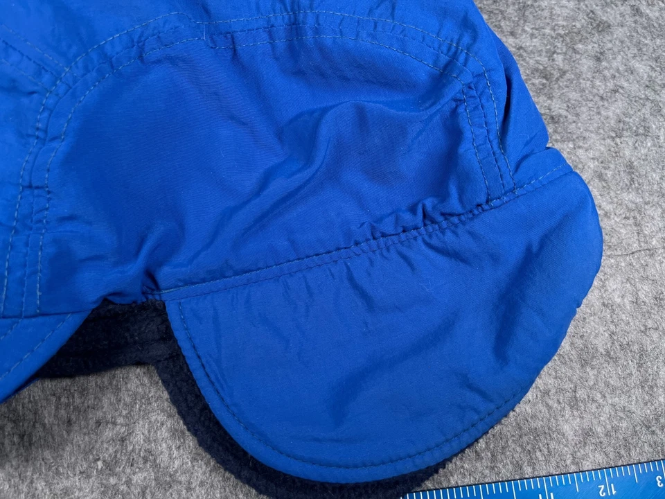 Gorro Lands' End Trapper adulto extra grande azul nailon polietileno oreja hecho en EE. UU. Foto 2 de 4