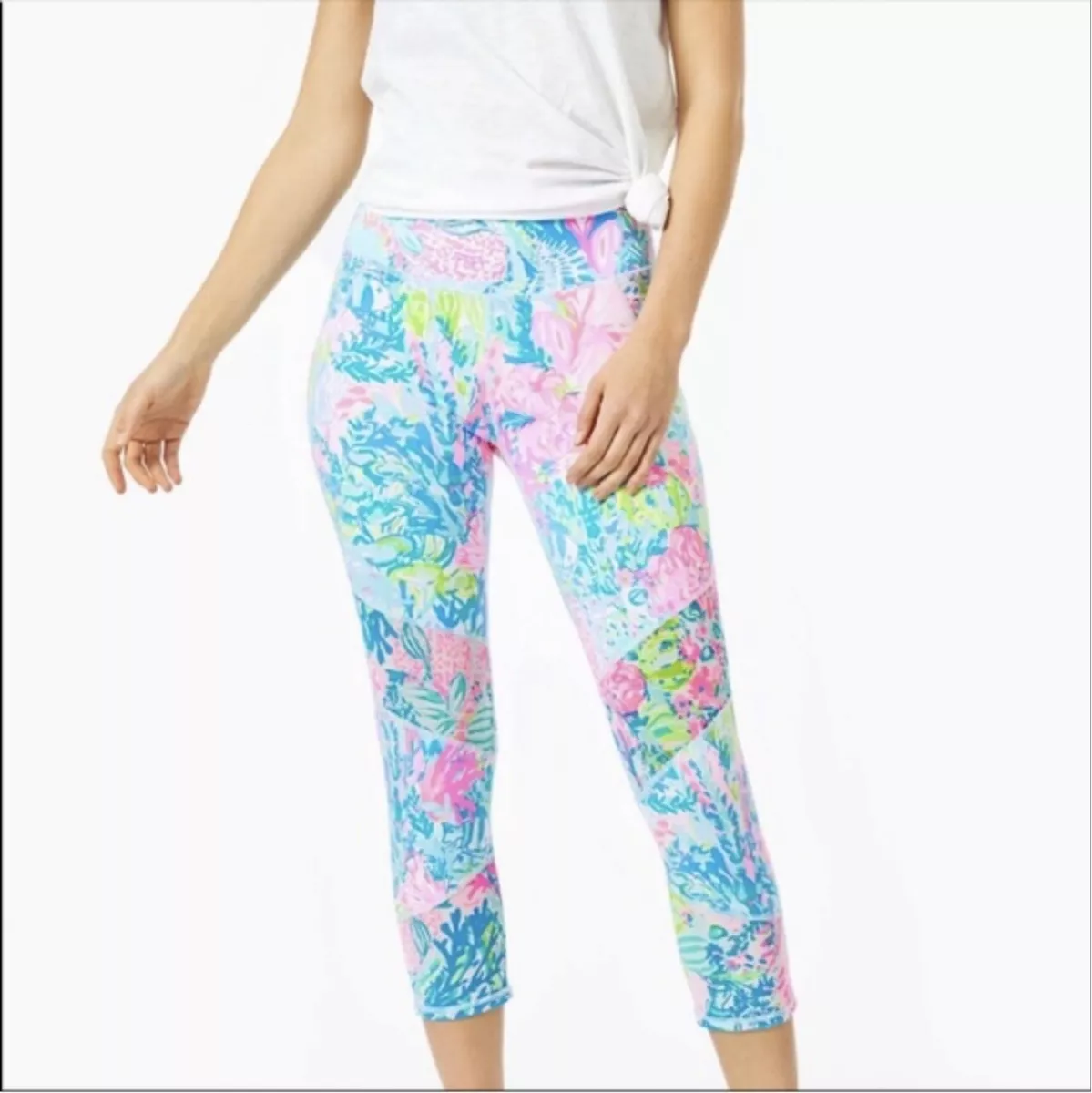 NWT Lilly Pulitzer Luxletic 21 Weekender Leggings Fished My Wish XS