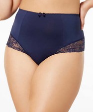 Sculptresse by Panache Sasha Lace Trim Microfiber Brief Blue XXL NWT  40