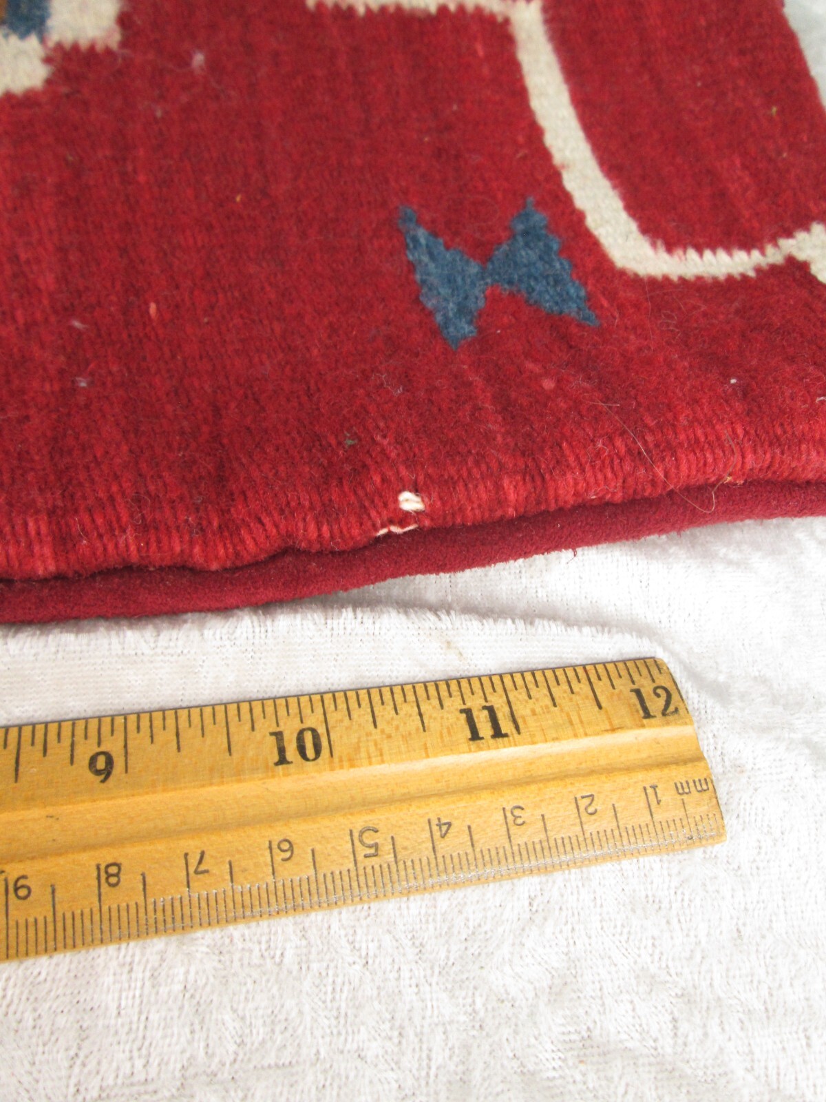 Southwestern Pillow Cover Native American Style Leather Back 14x16-1/2in Vintage