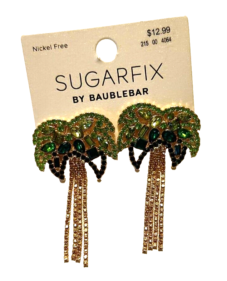 Sugarfix By Baublebar Crystal Palm Tree With Dangle Trunk Earrings
