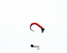 30 pcs Handmade Quality Fishing Flies - Red Midge EuroJig 2.8 mm