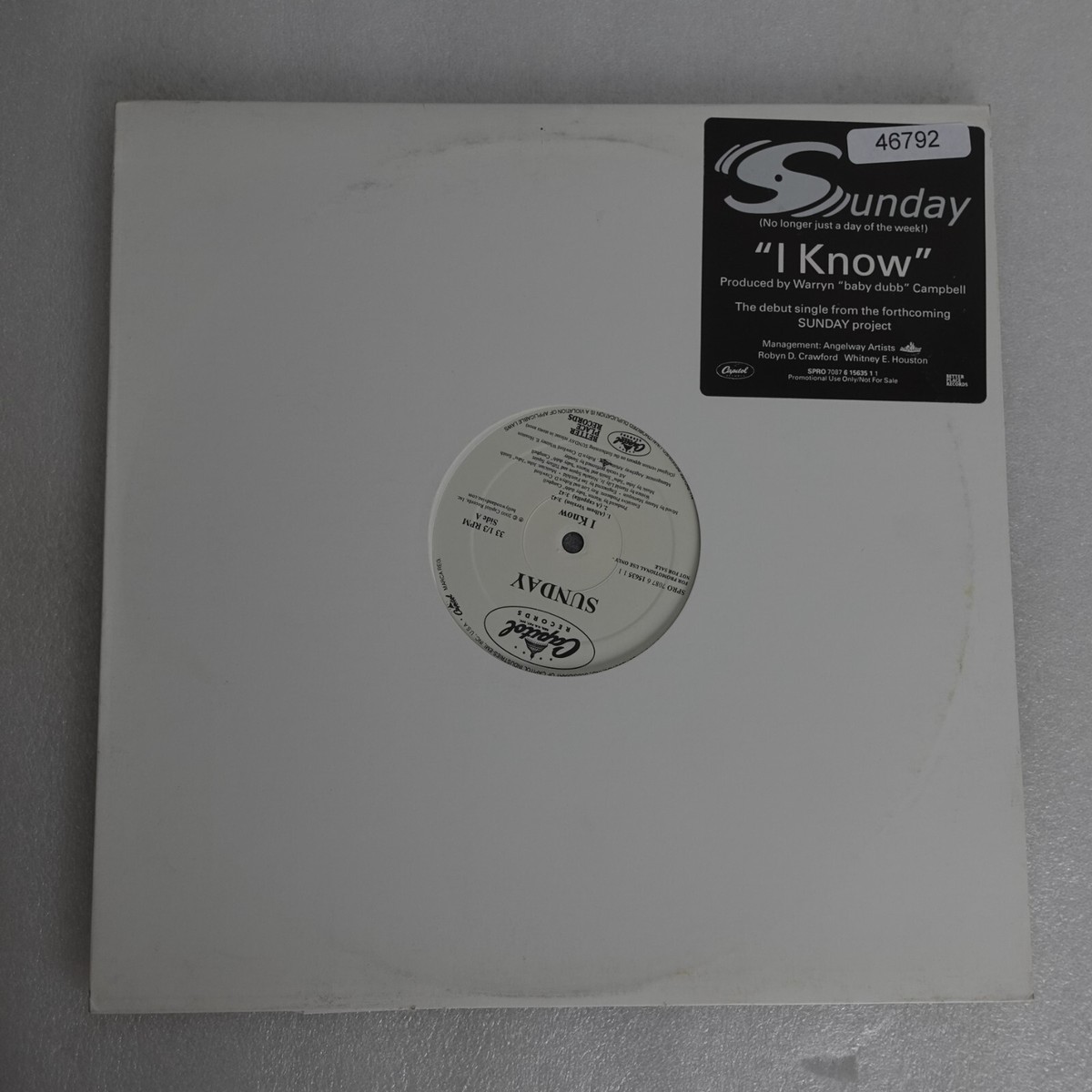 Sunday I Know PROMO SINGLE Vinyl Record Album | eBay