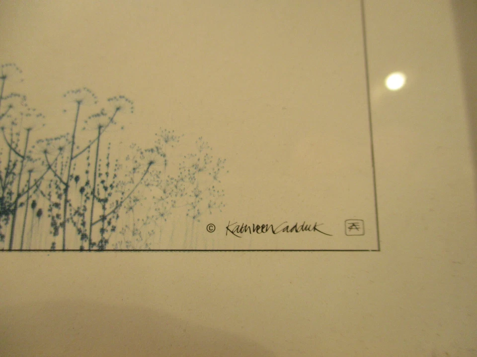 2 Kunstdruck Miniaturen Kathleen Caddick Morning & Silence Glas Holz 16,5x19cm - Bild 3 von 4