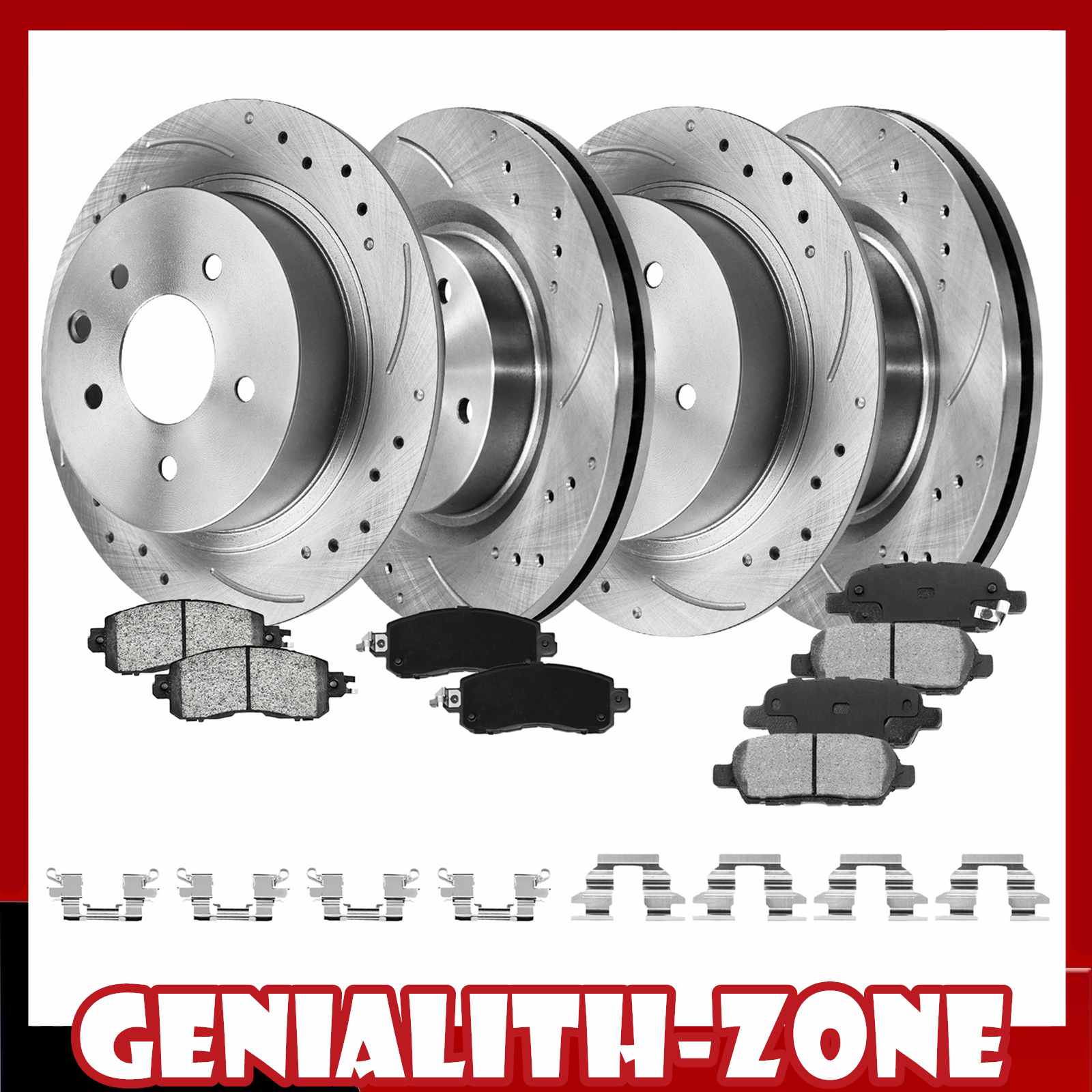 Front & Rear Disc Brake Rotors & Pads Kit for 2013-2023 Nissan Altima