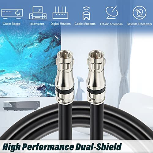 RG11 Coaxial Cable 200ft F Type Cable,Low Loss RG11 Cable 200 Feet