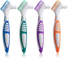 20 PCS Denture Toothbrush False Teeth Cleaning Brush Ergonomic Handle Bristles