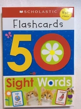Scholastic Wipe Clean 50 Sight Words Flashcard Set Learning Education Tool