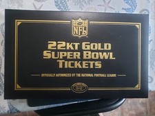 NFL 22kt Gold Super Bowl Tickets Set  1-50 Willabee & Ward Patriots Seahawks
