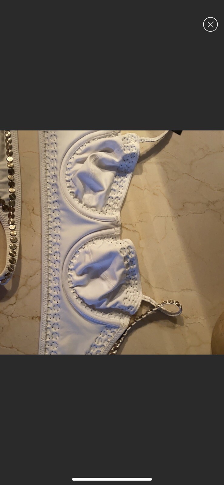 norma kamali studded swimsuit Bikini White Top And Bottom image 3