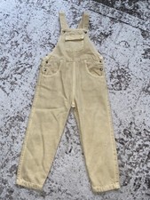 NUOVA TUTA ZARA BAMBINI BOTTONI A PRESSIONE DENIM PINAFORE OCRA TAN 4-5Y