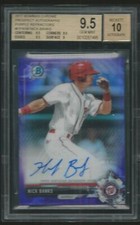 2017 BOWMAN CHROME NICK BANKS NATIONALS RC PURPLE REFRACTOR AUTO /250 BGS 9.5 10