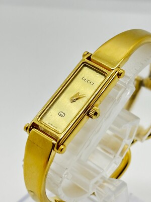 Exc+5 ] GUCCI 1500 Watch Gold Dial Women's Watch Used Working F/S