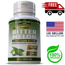 Bitter Melon 1000mg Blood Sugar Glucose Cholesterol 60 Supplements