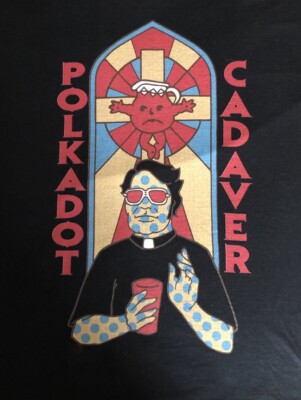 Polkadot Cadaver Jim Jones stained glass T-Shirt Unisex Cotton Tee S-4XL
