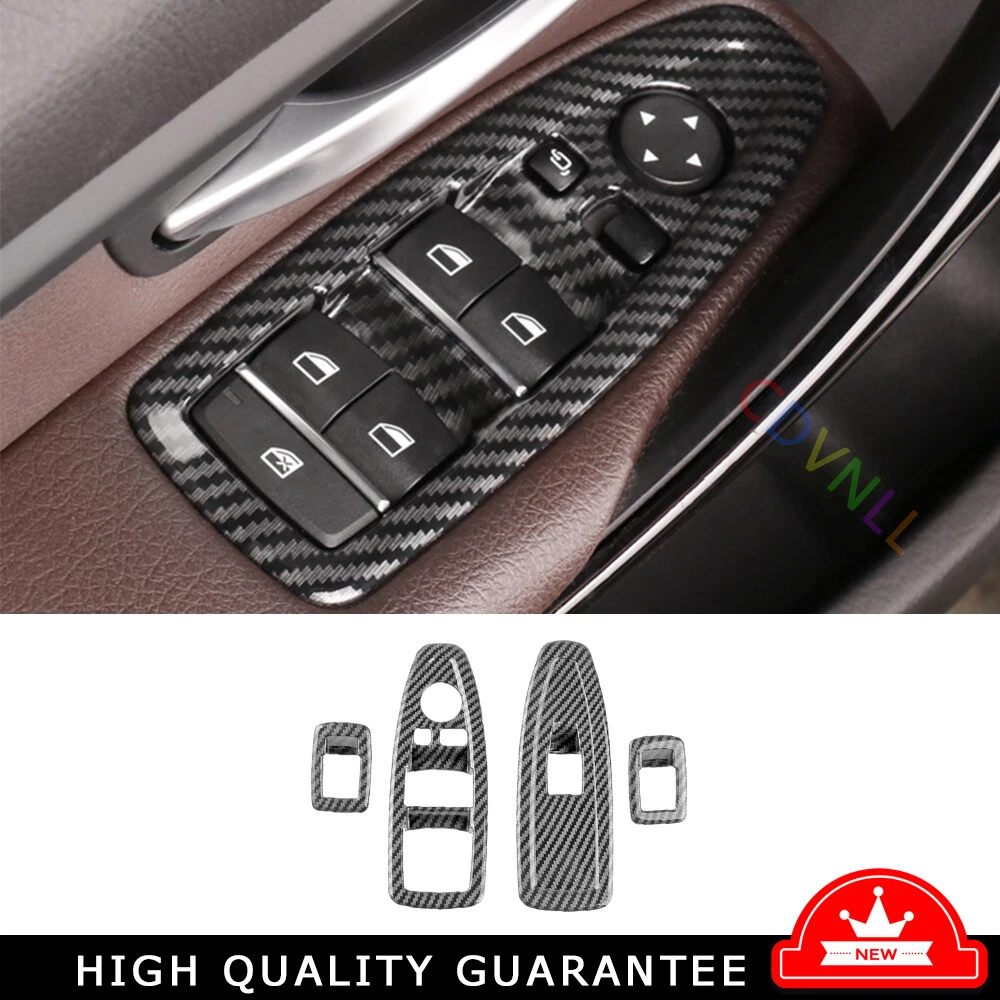Glass Window Lifting Lock Panel Trim For BMW 3 4 Series GT 13-2019 Carbon Fiber