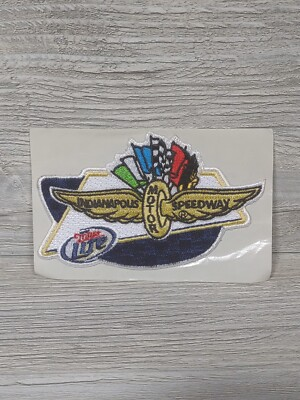 #ad #ad Indianapolis Motor Speedway Wings Wheel amp; Flags Embroidered Miller Lite Patch 4quot; $11.39