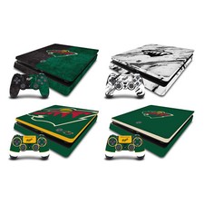 OFFICIAL NHL MINNESOTA WILD VINYL SKIN DECAL FOR PS4 SLIM CONSOLE  CONTROLLER