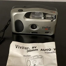 Vivitar BV40 35mm Point and Shoot Camera Built in Flash 1997 Works great tested!