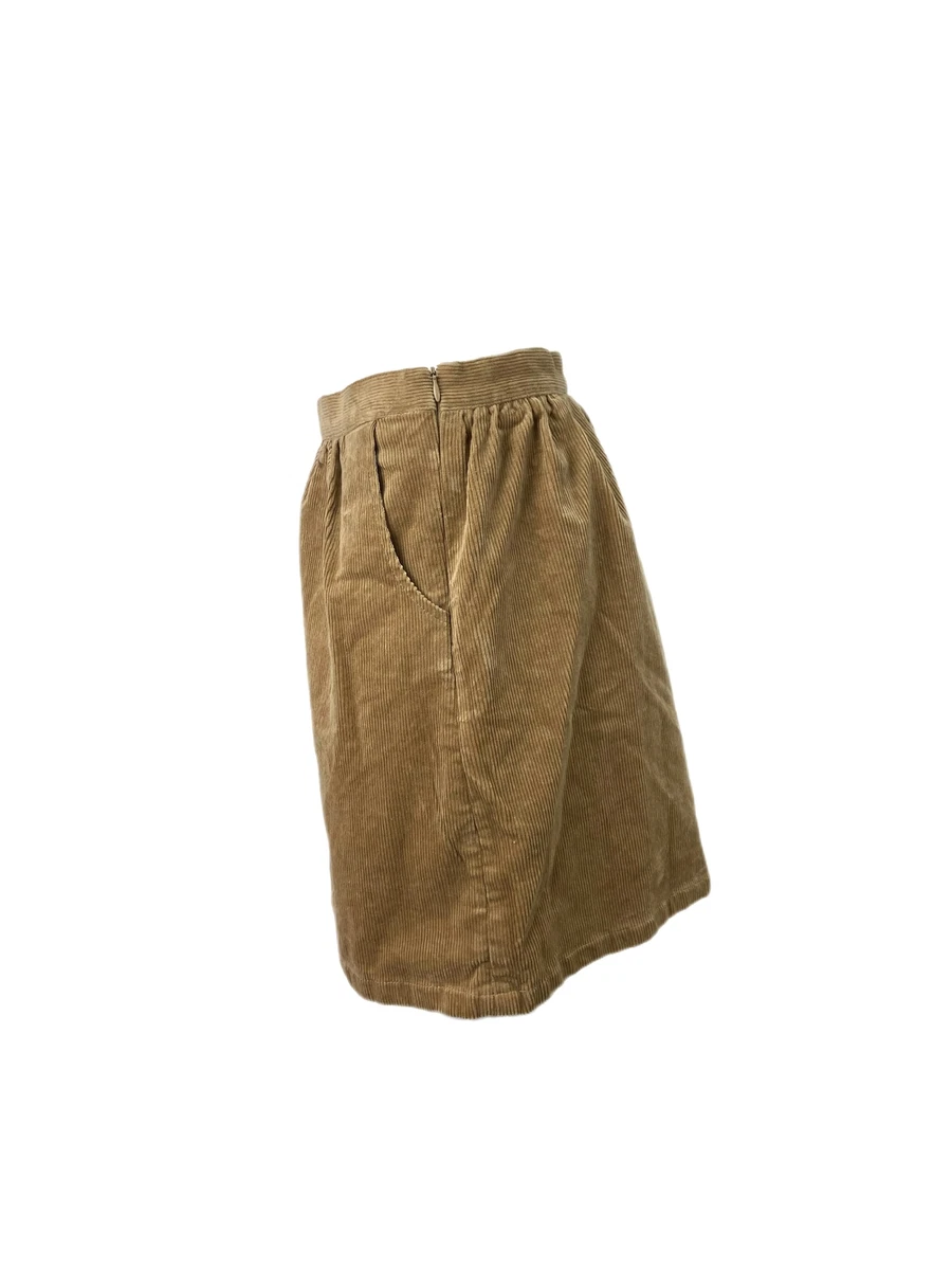 Brown corduroy pencil hot sale skirt