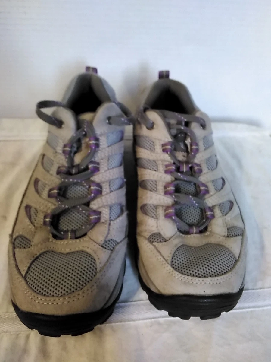 EDDIE BAUER WOMEN'S VIBRAM HIKING TRAIL Brown AND Berry SHOES Size 8