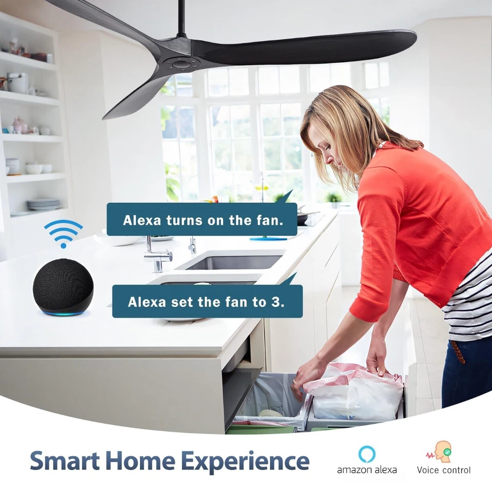  70 Inch Wood Ceiling Fan, Alexa/APP/Remote Control - Image 3 of 4