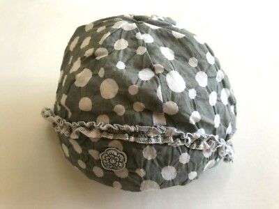 ABSORBA Baby Girls Grey White polka dot brimmed Sun Hat T2 (6m