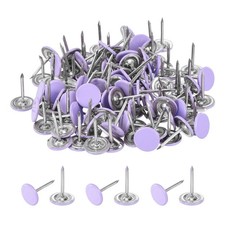 220Pcs Upholstery Tacks, 11 x 17 mm Cap Black Thumb Tacks, Purple